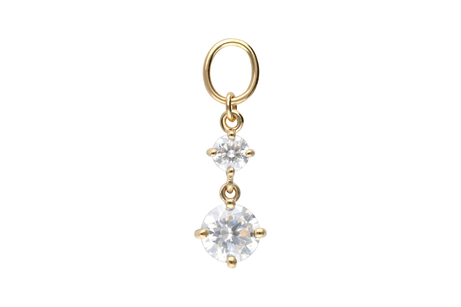 18 Karat Gold Anhänger für Clicker 2 EINGEFASSTE MOISSANITE von Piercingline